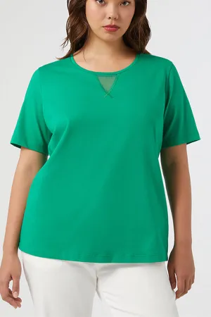 UGUALE GREEN NECK DETAIL T-SHIRT