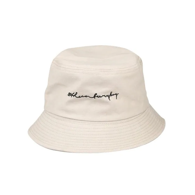 Unisex Harajuku Bucket Hat Graffiti Letter Women Men Fishing Fisherman Hat Summer Outdoor Panama Hip Hop Cap