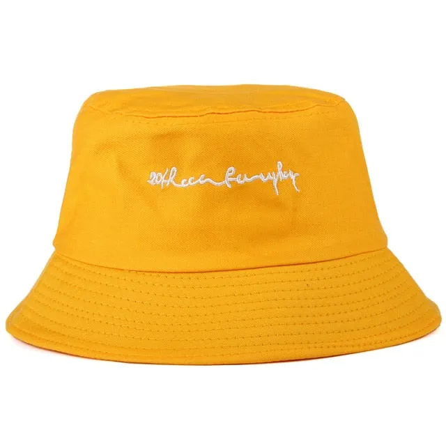 Unisex Harajuku Bucket Hat Graffiti Letter Women Men Fishing Fisherman Hat Summer Outdoor Panama Hip Hop Cap