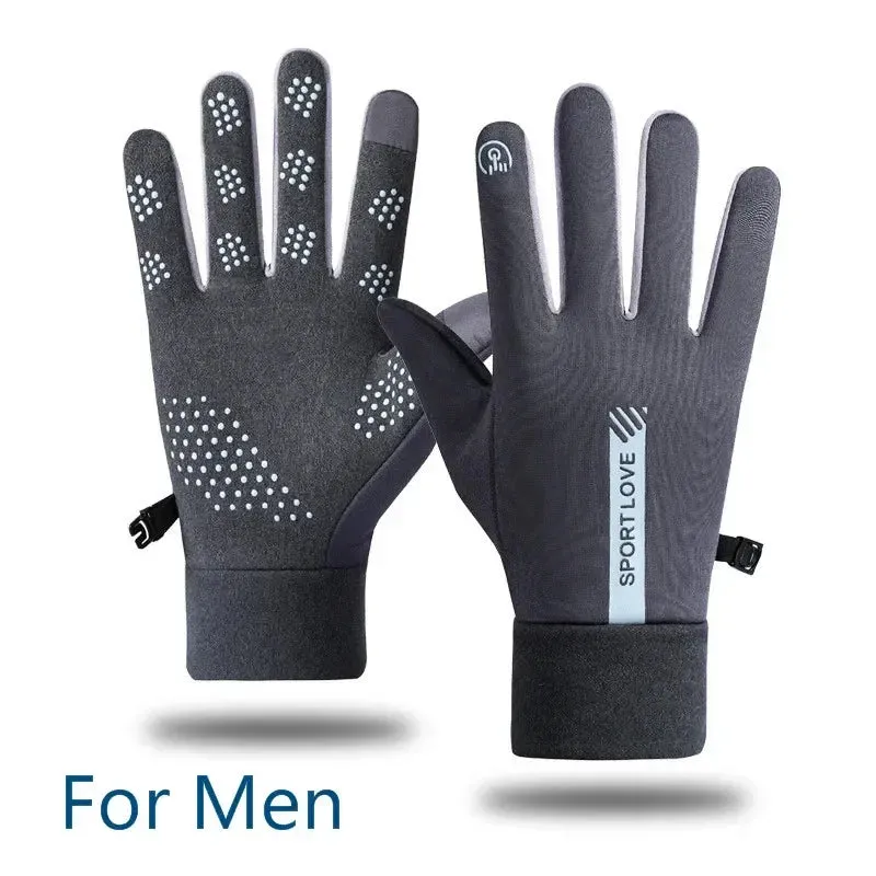 Unisex Thermal Fleece Winter Gloves for Cycling, Running, Skiing - Non-Slip & Waterproof