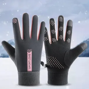 Unisex Thermal Fleece Winter Gloves for Cycling, Running, Skiing - Non-Slip & Waterproof