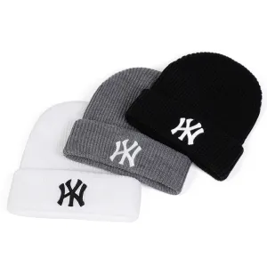 Unisex WY Letter Embroidered Warm Beanie Cap