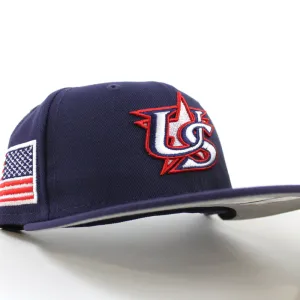 USA 2023 World Baseball Classic (WBC) New Era 59Fifty Fitted Hat (Navy Grey Under Brim)