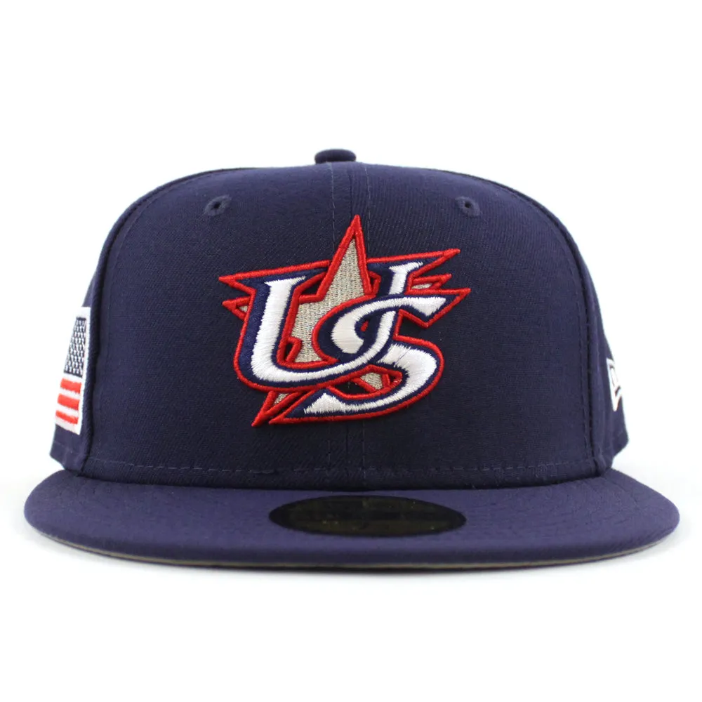 USA 2023 World Baseball Classic (WBC) New Era 59Fifty Fitted Hat (Navy Grey Under Brim)