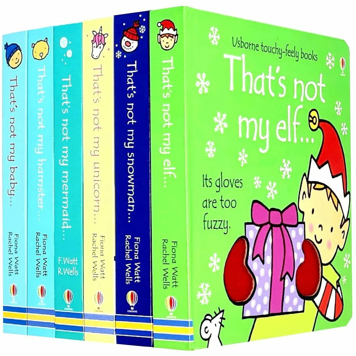 Usborne Touchy-feely Series 5 Collection 6 Books Set (Elf, Snowman, Unicorn, Mermaid, Hamster, Baby)