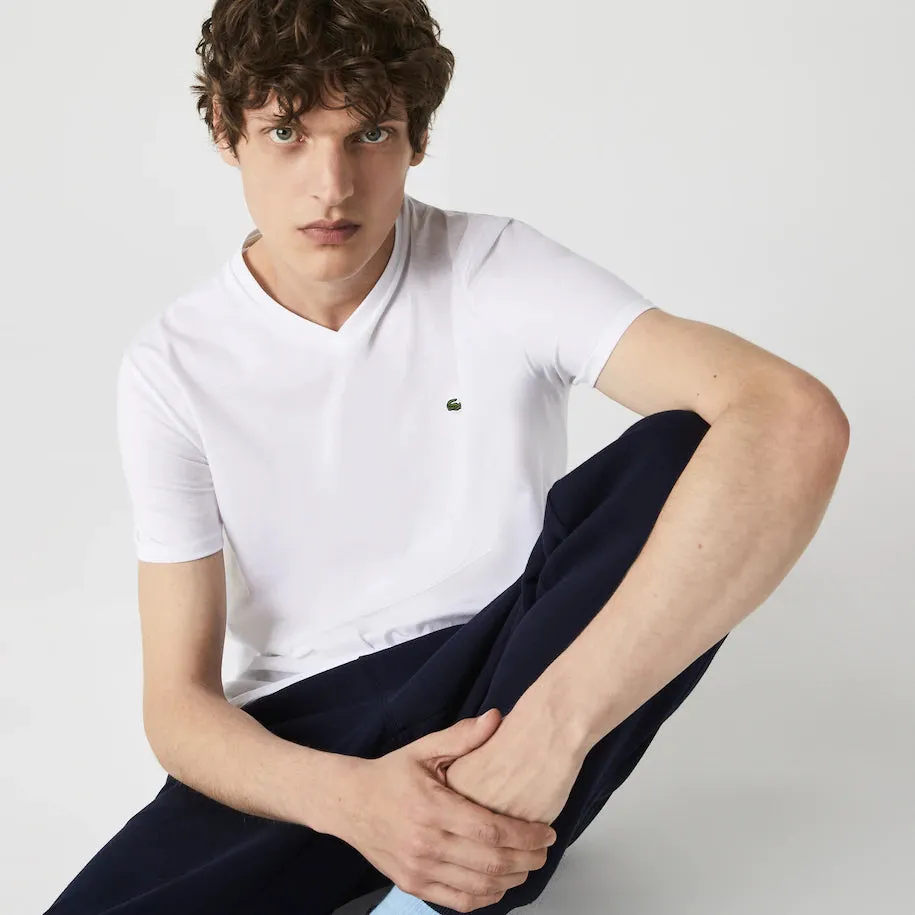 V-Neck Pima Cotton regular fit White