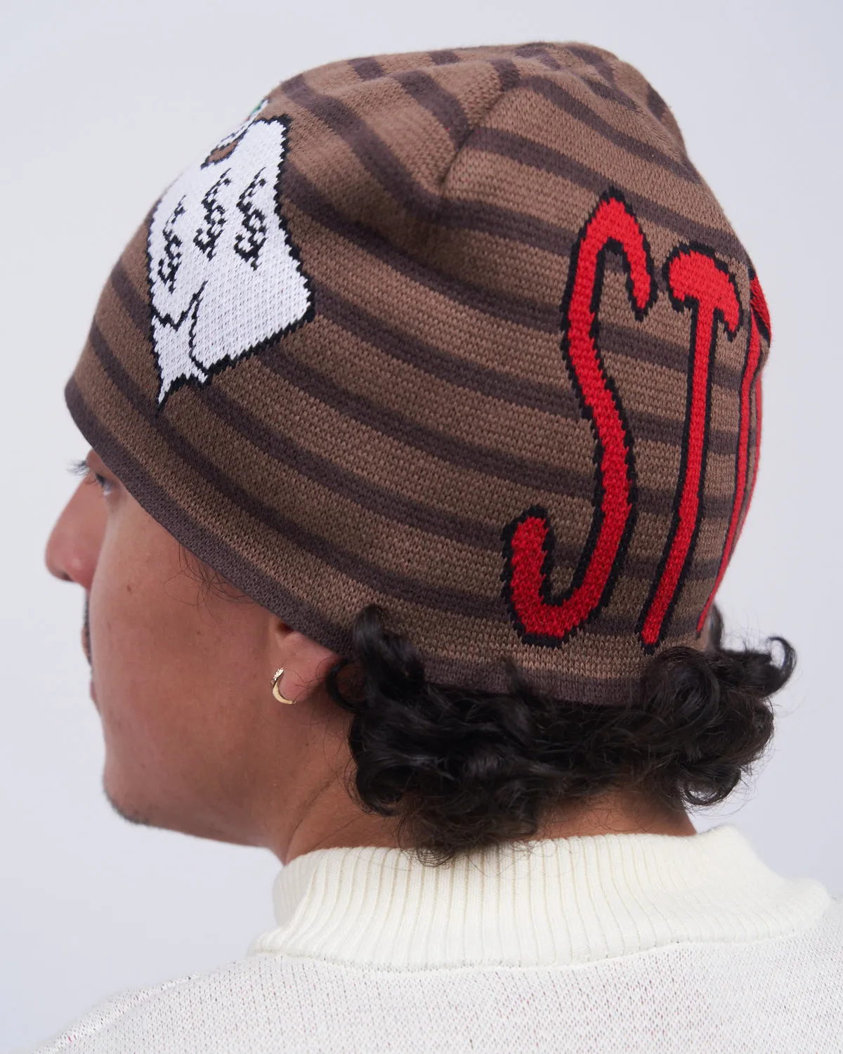 V Speshal Organic Strawberry Beanie Brown Stripes