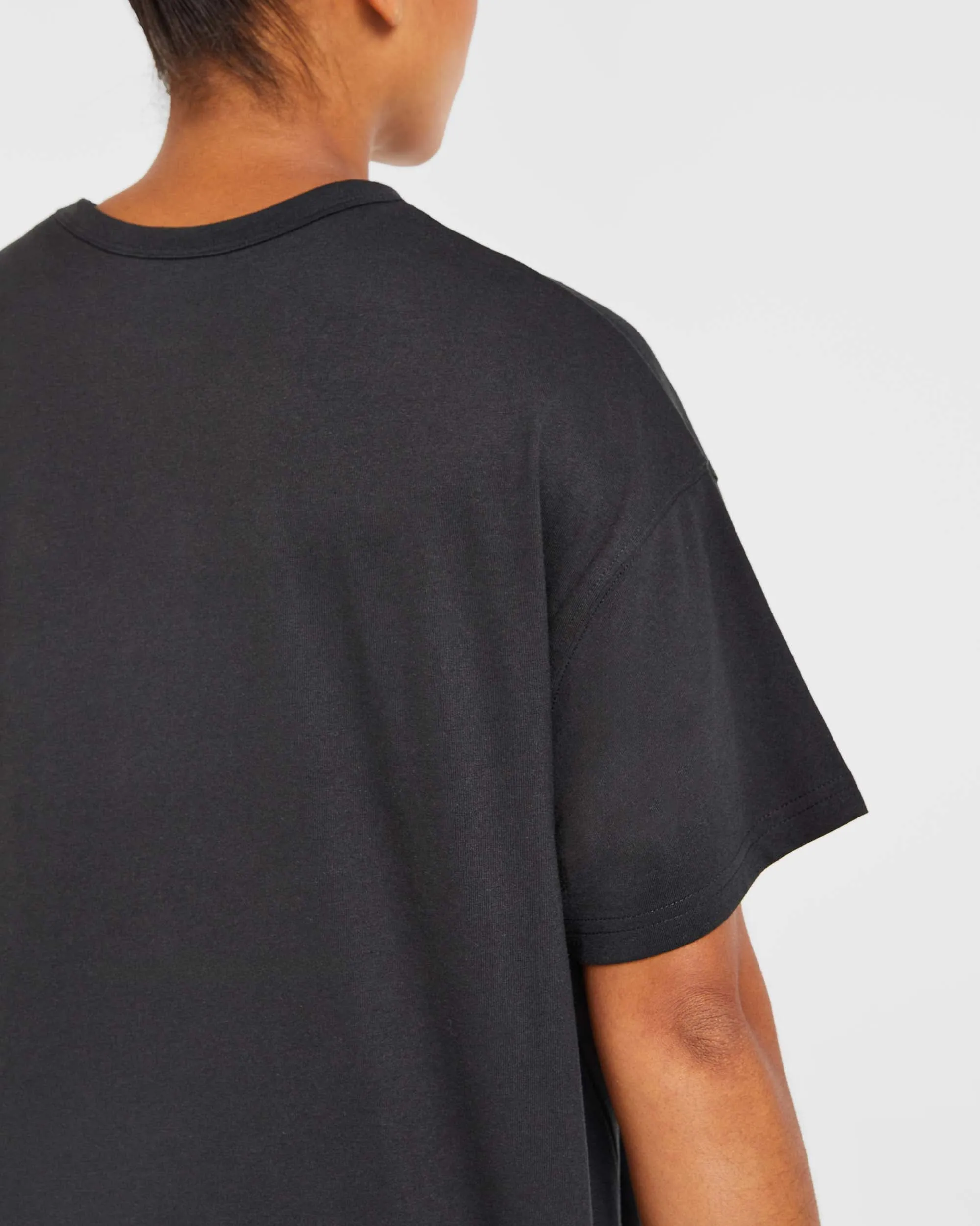 Varsity Oversized T Shirt - Black/Blue