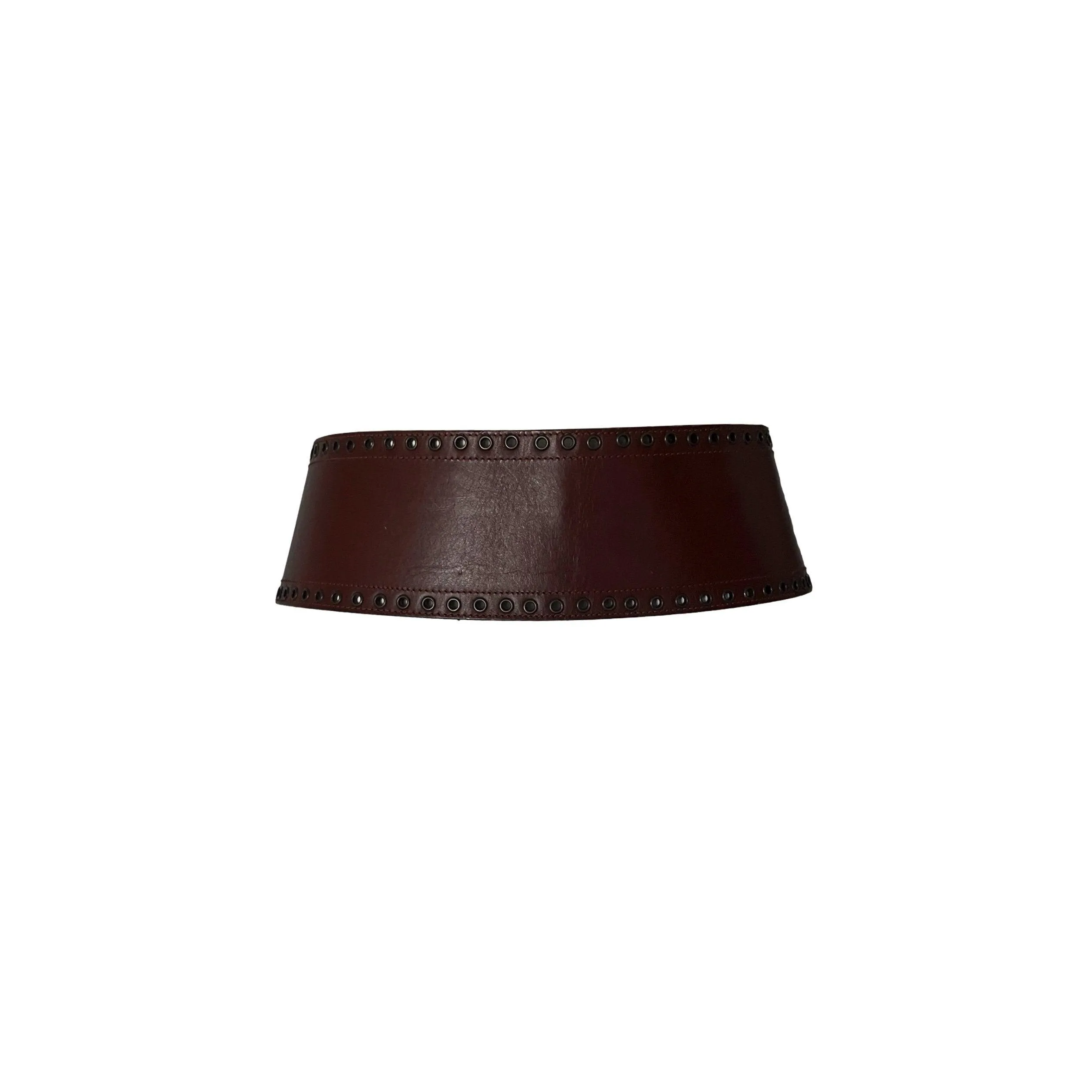 Versace Brown Leather Fringe Belt