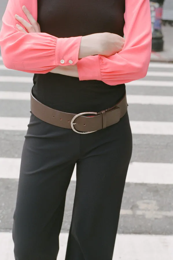 VETIVER BELT, BRUSH CALF
