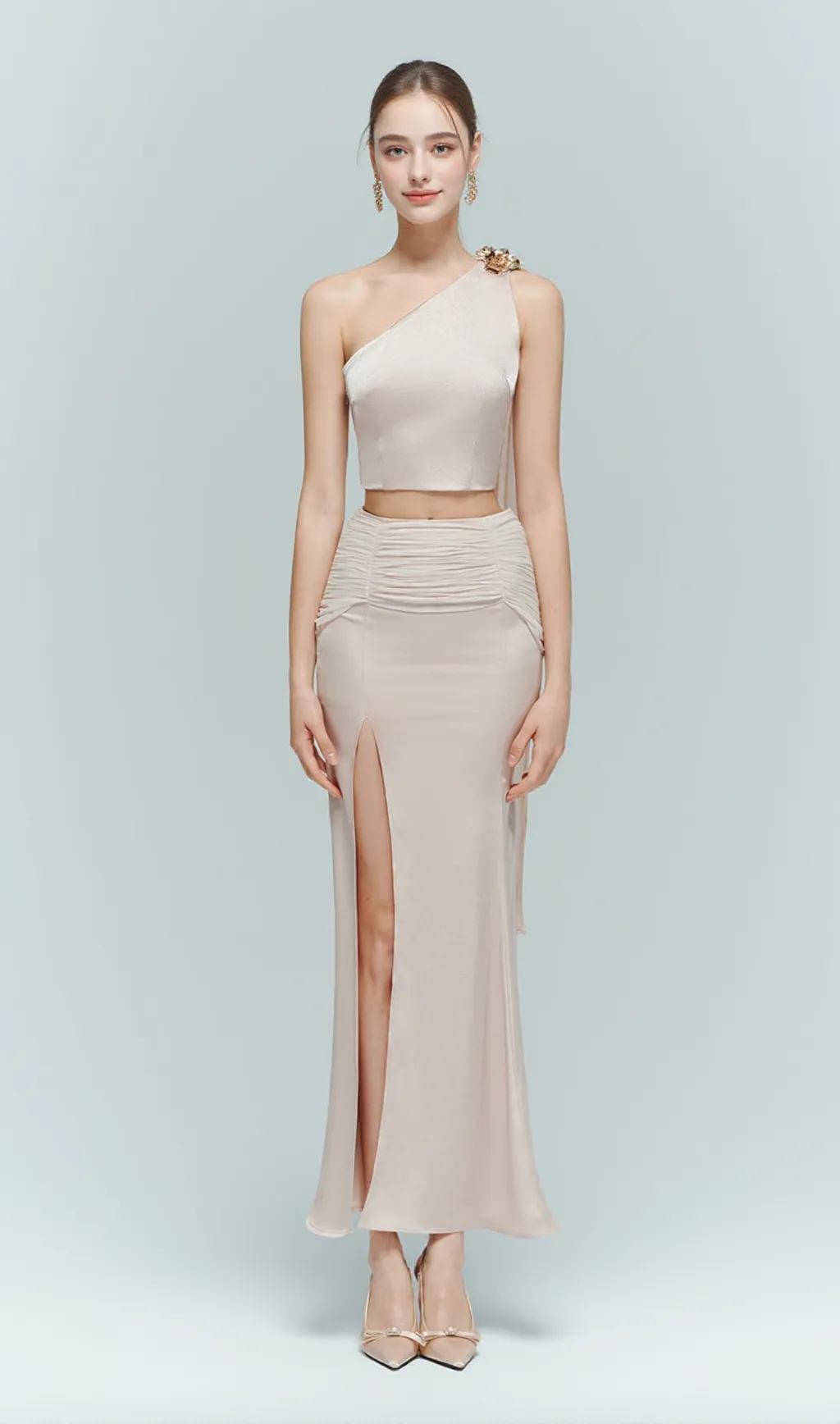 victoria Fishtail Skirt set in pink