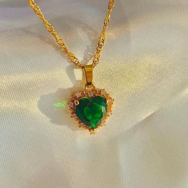 Vintage Drop Water Pendant Necklace Gold For Women Chain Jewelry