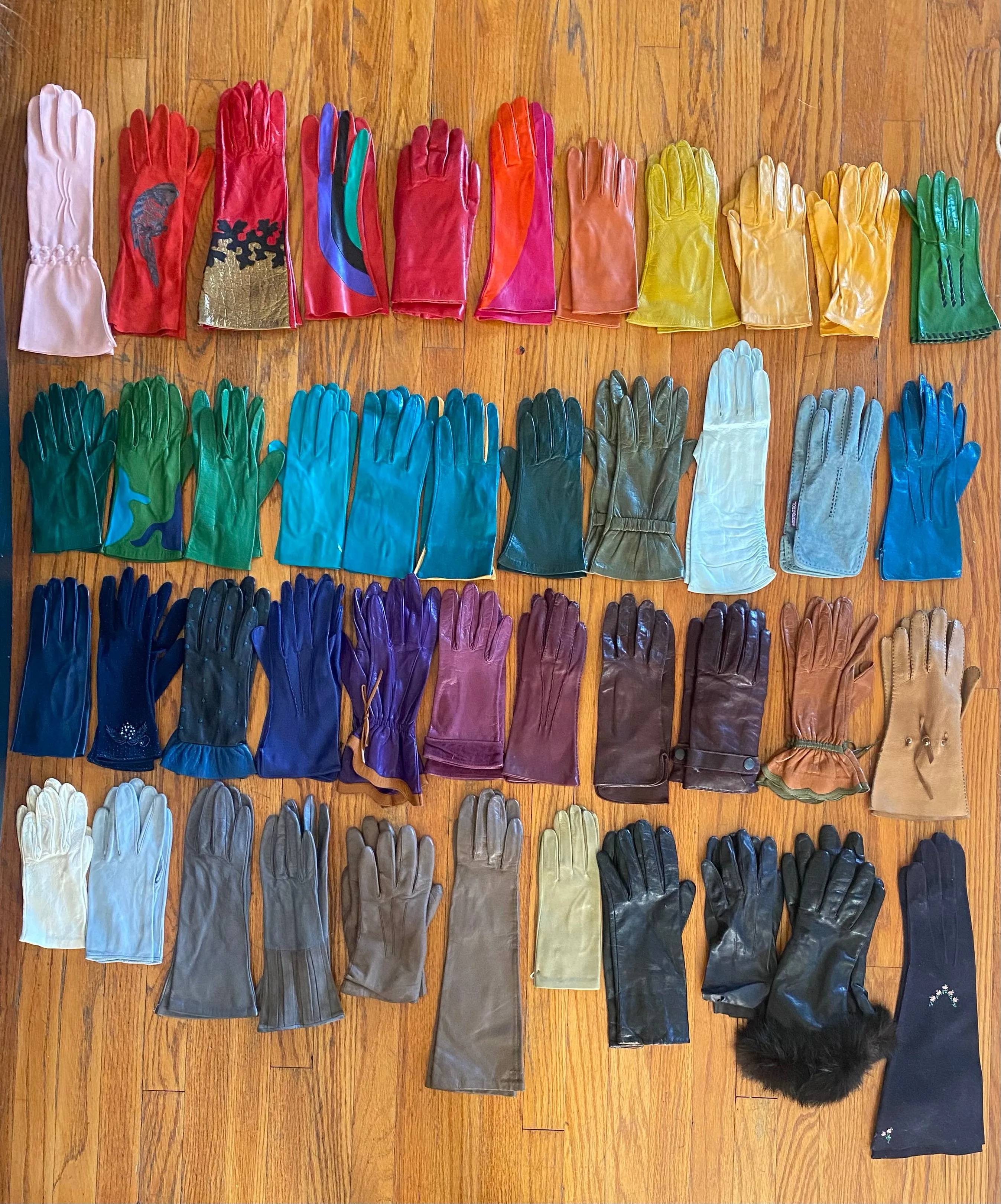 Vintage Fur Lined Kid Leather Gloves