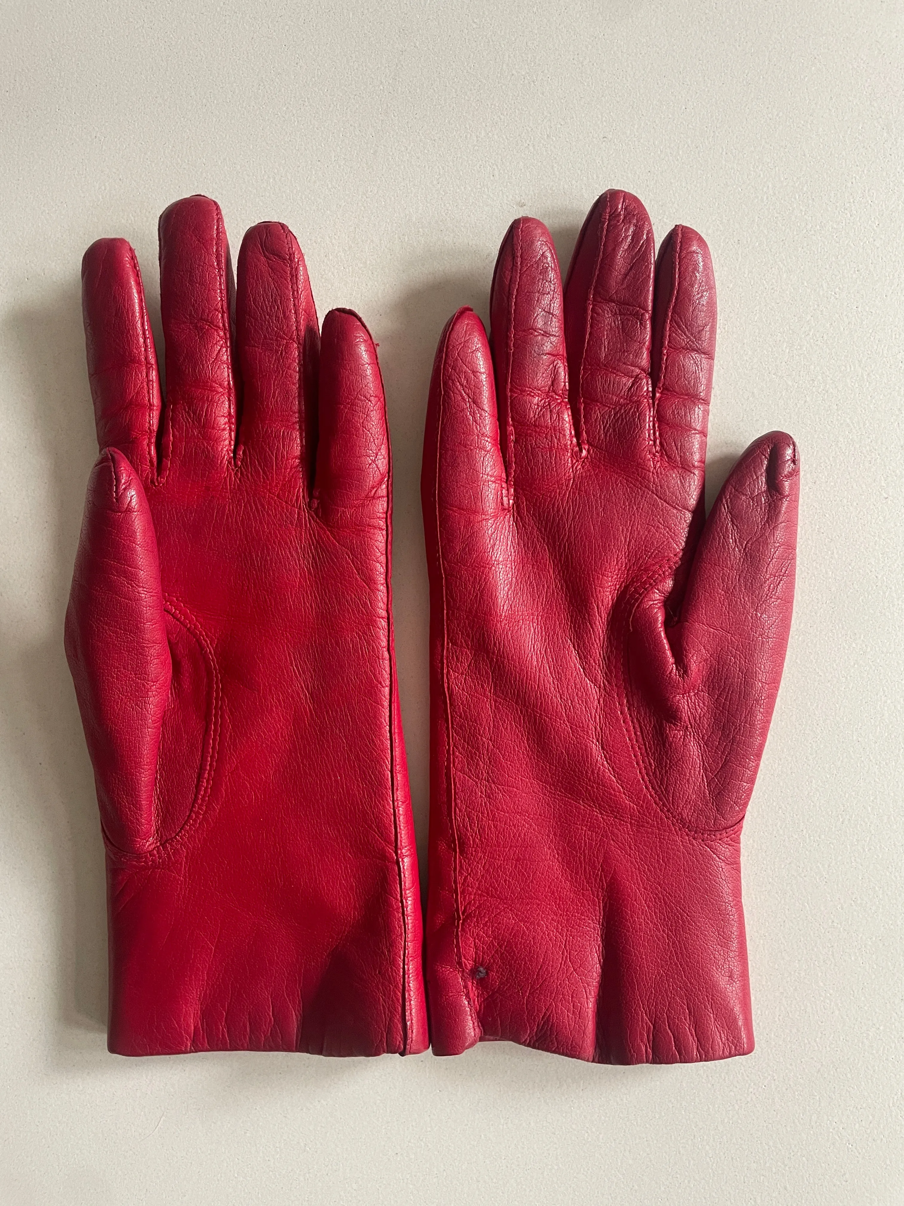 Vintage Fur Lined Kid Leather Gloves
