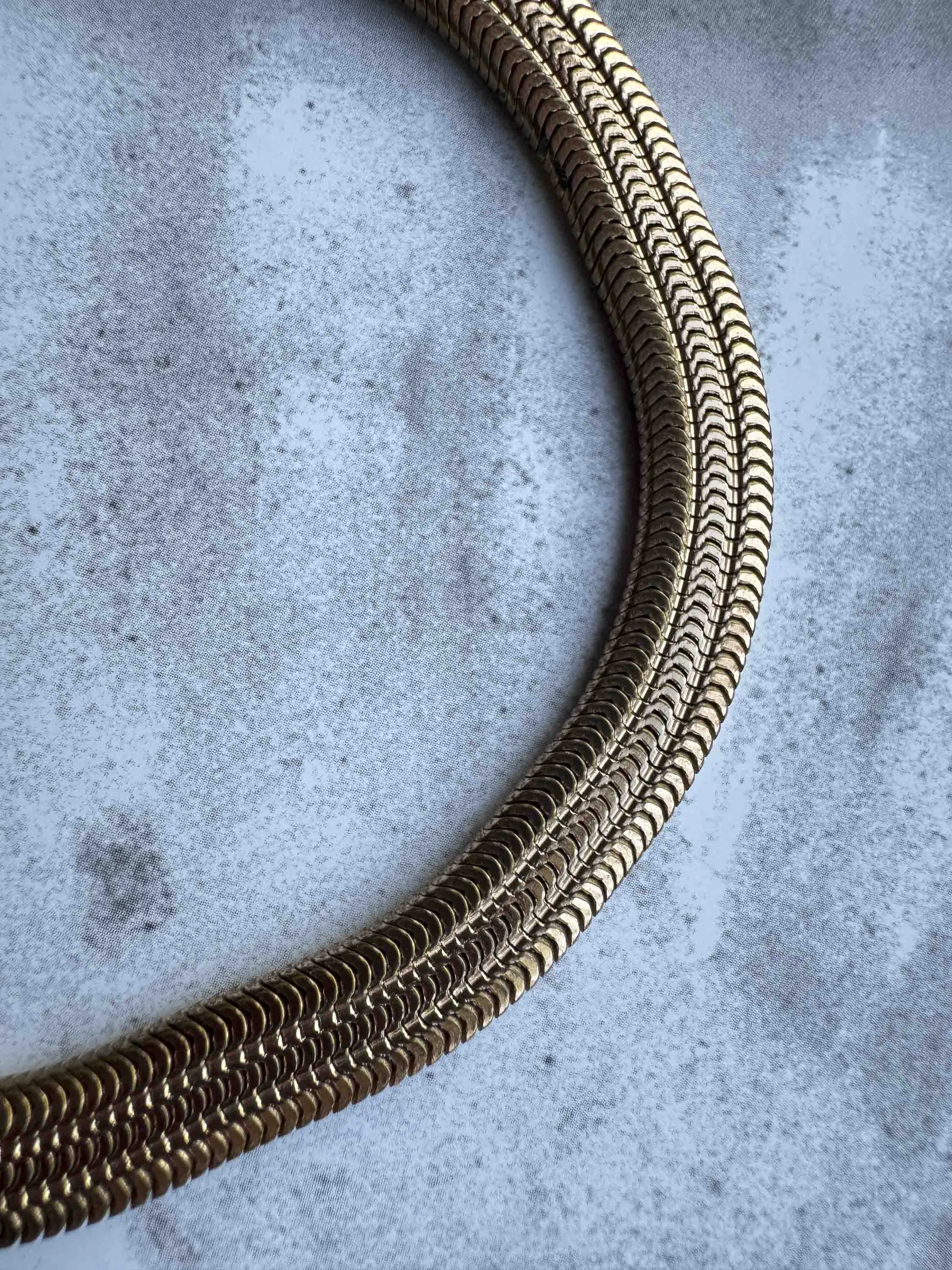 Vintage Gold Snake Chain Choker Necklace