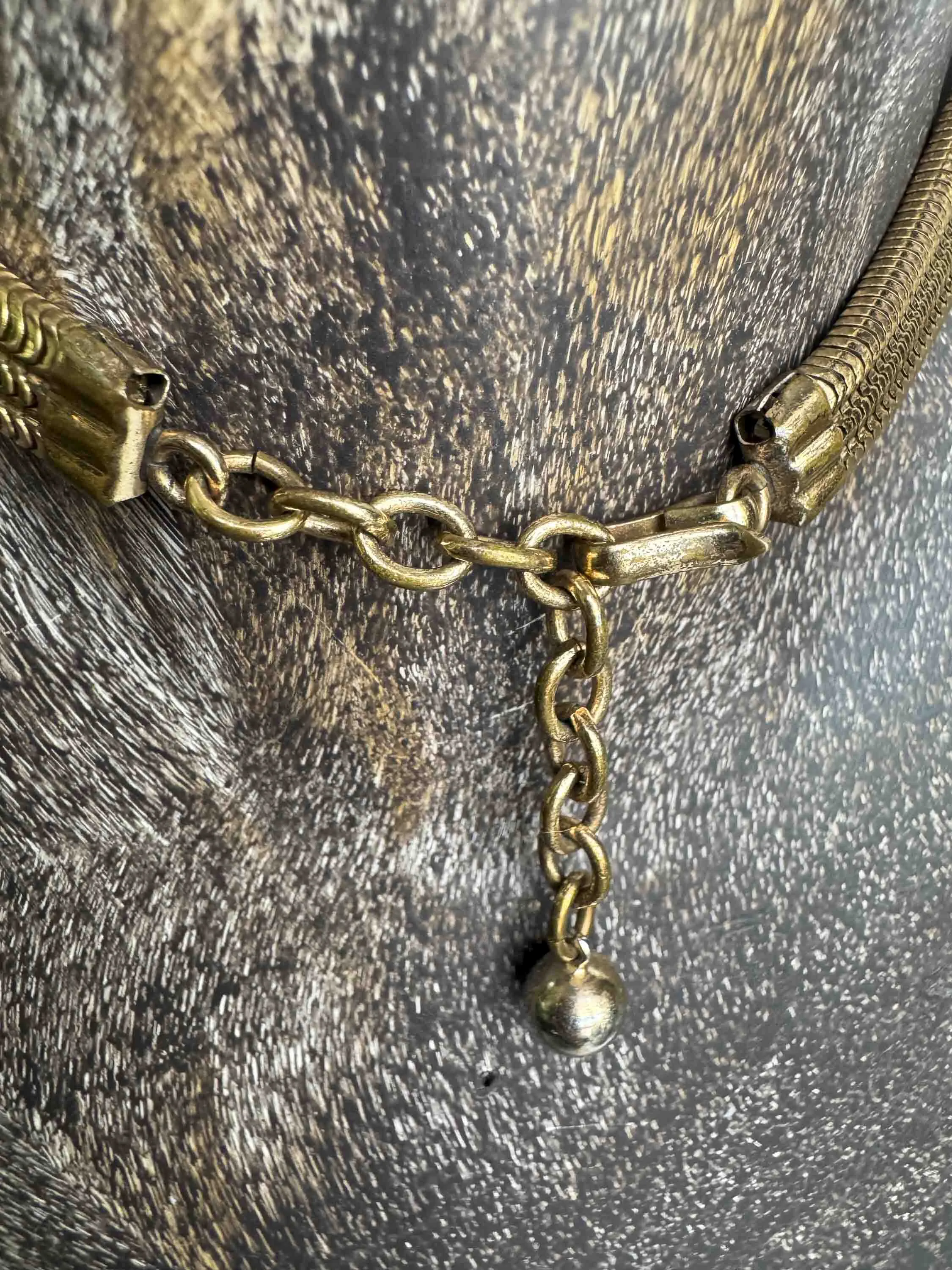 Vintage Gold Snake Chain Choker Necklace