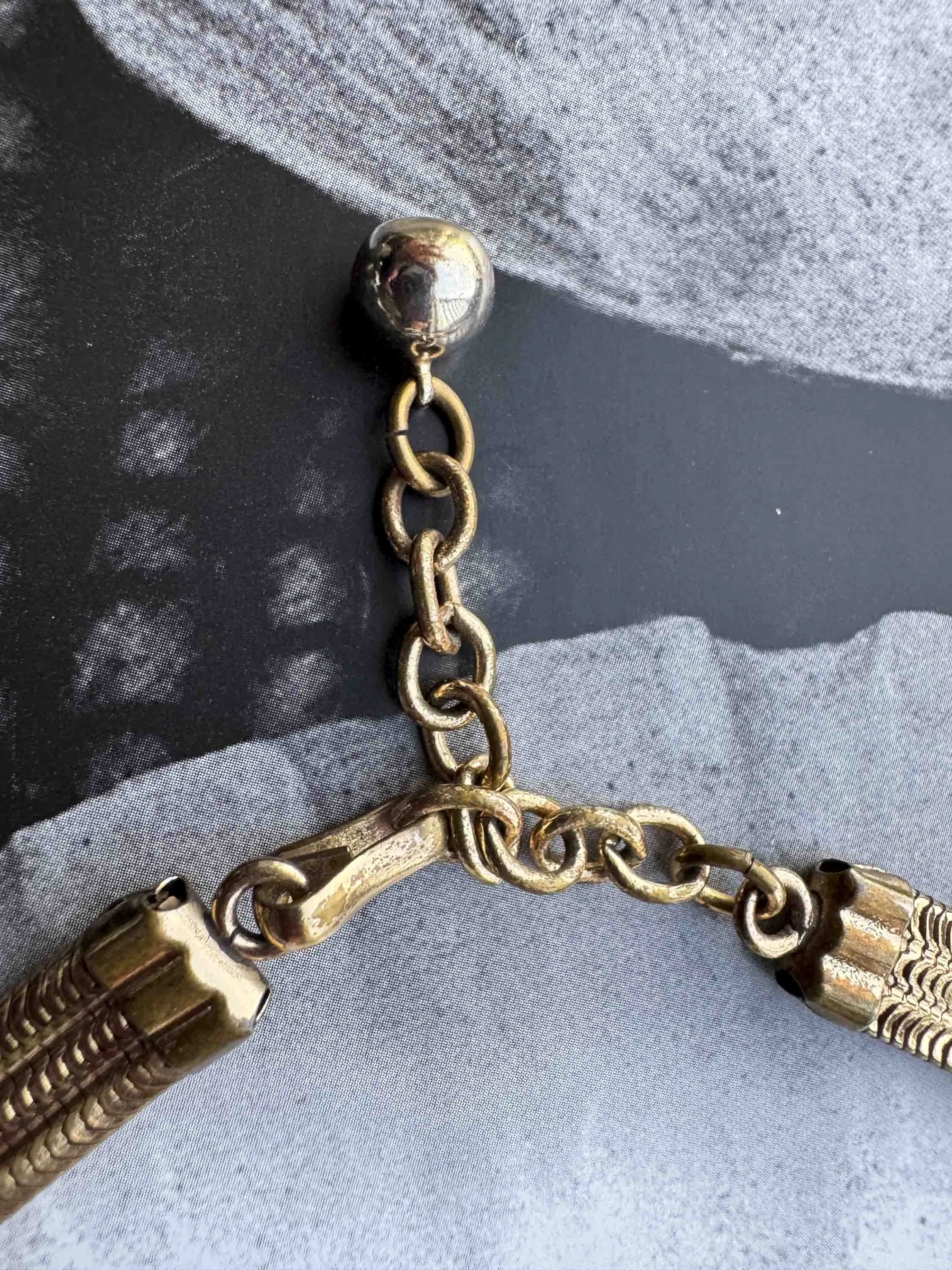 Vintage Gold Snake Chain Choker Necklace