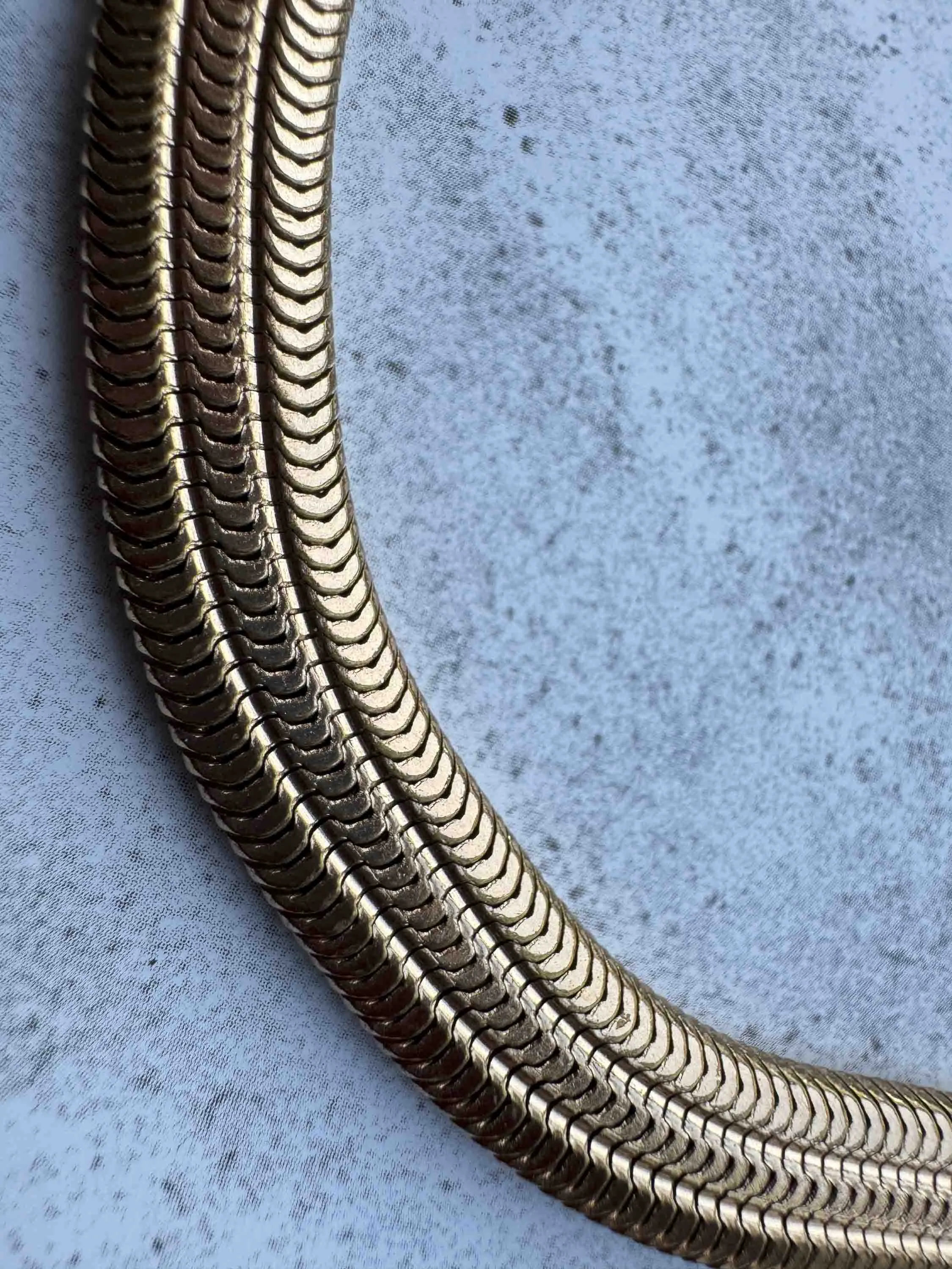 Vintage Gold Snake Chain Choker Necklace