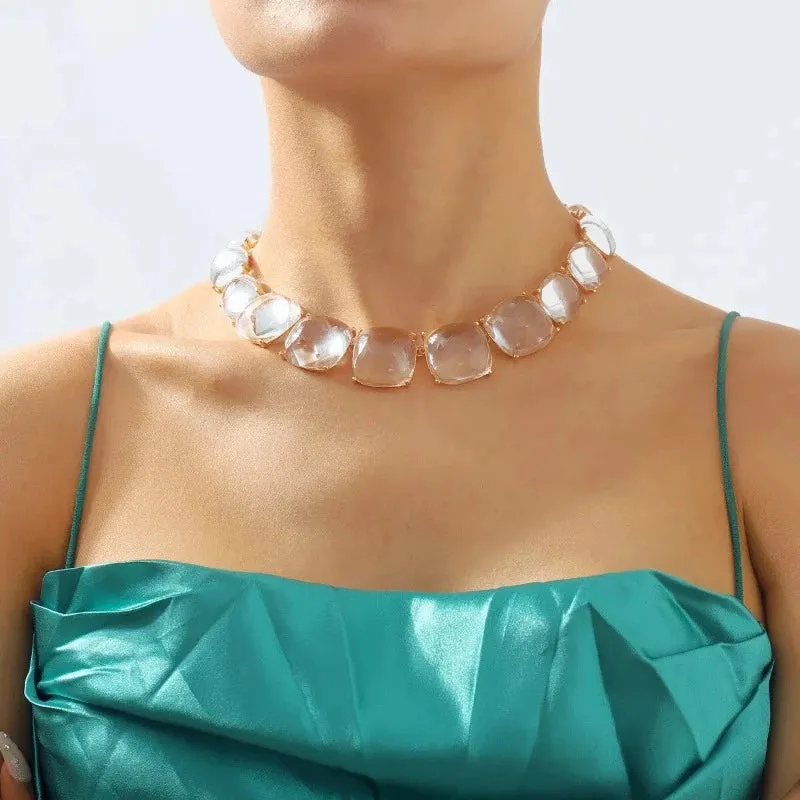 Vintage Square Jelly Jewelry set For Women Anniversaire Jewelry