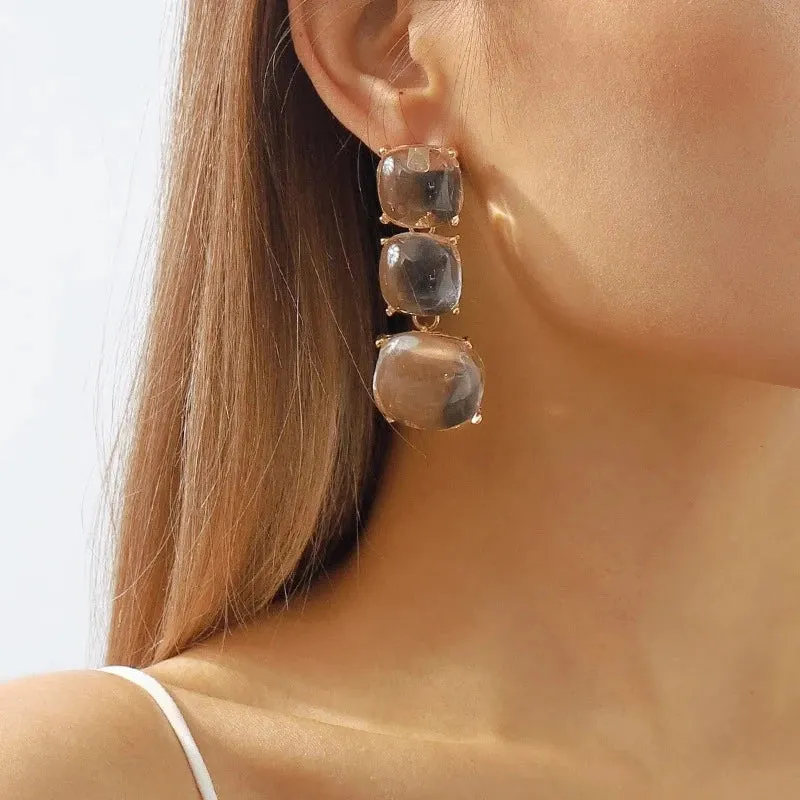 Vintage Square Jelly Jewelry set For Women Anniversaire Jewelry