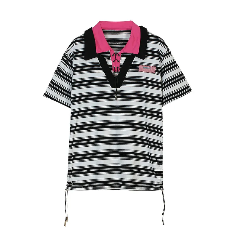 Vintage Striped Polo Top UB98457