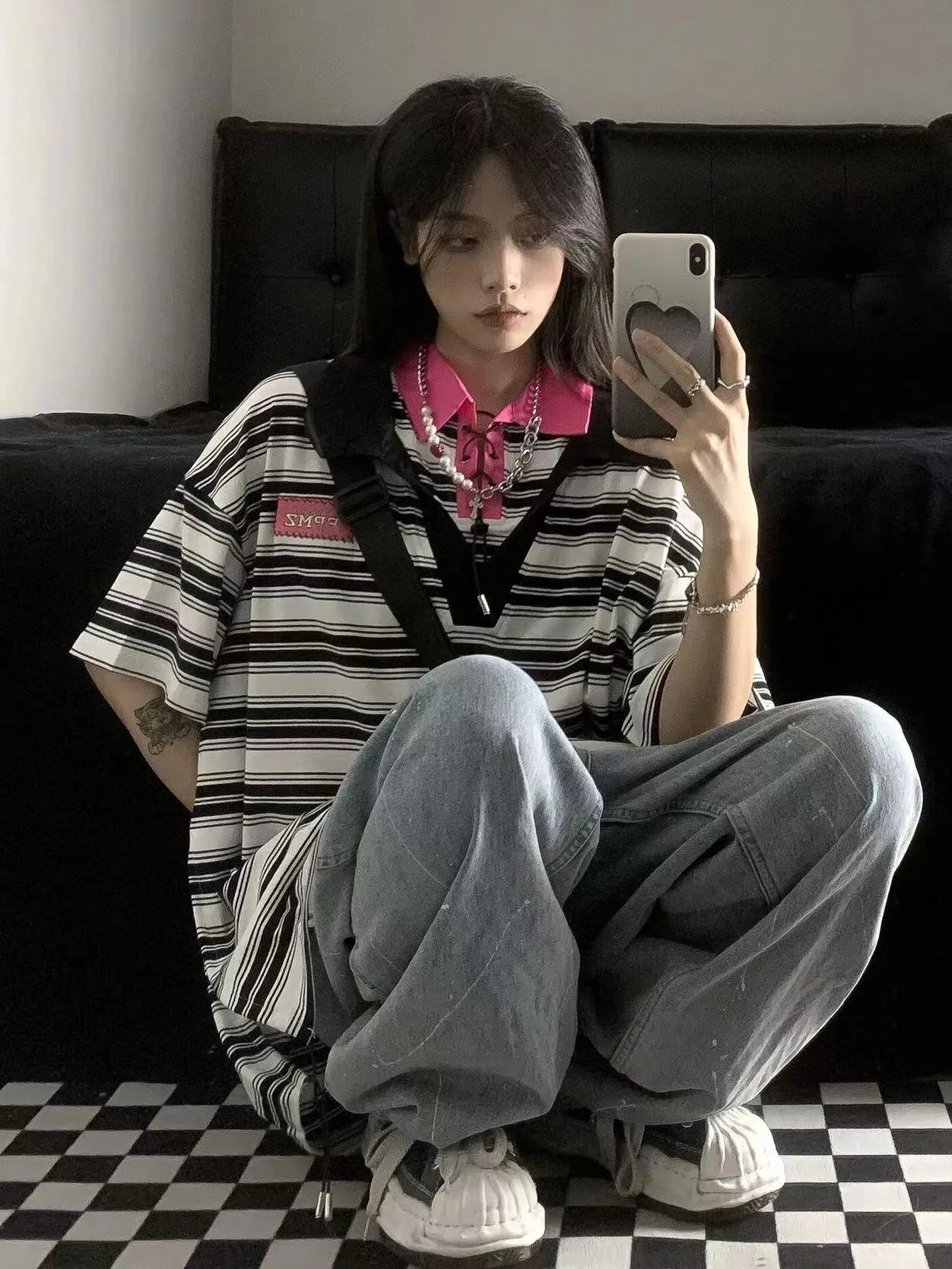 Vintage Striped Polo Top UB98457