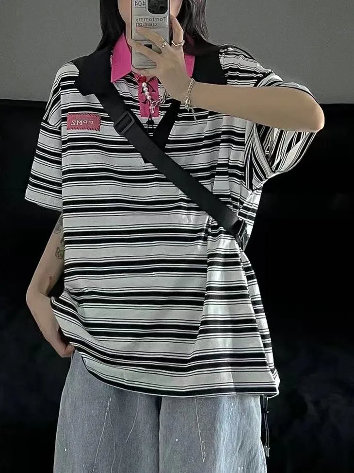 Vintage Striped Polo Top UB98457