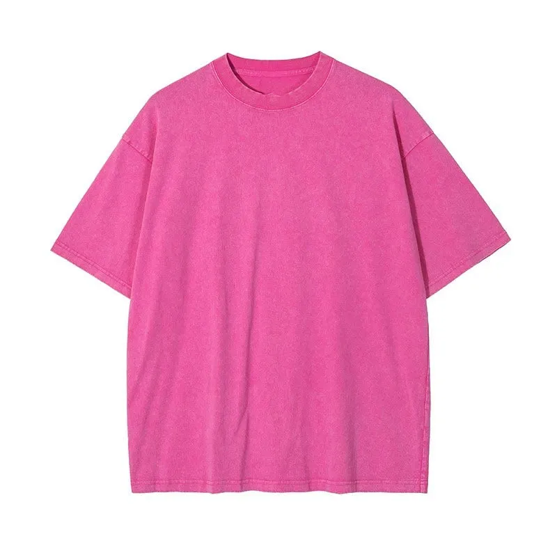 Vintage Unisex Oversized T Shirt Men Cotton