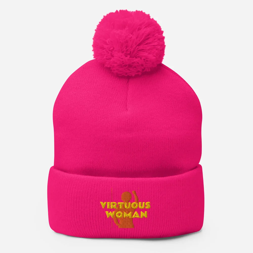 Virtuous Woman Pom-Pom Beanie