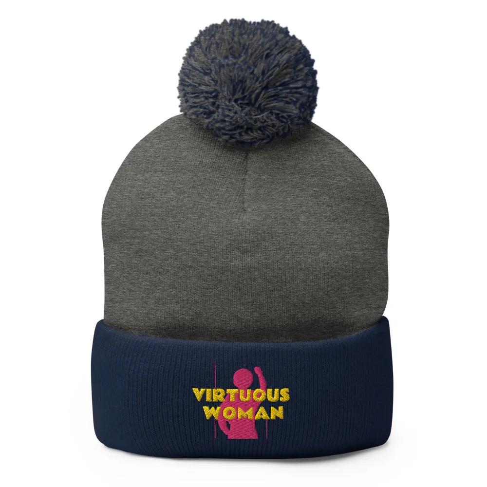 Virtuous Woman Pom-Pom Beanie