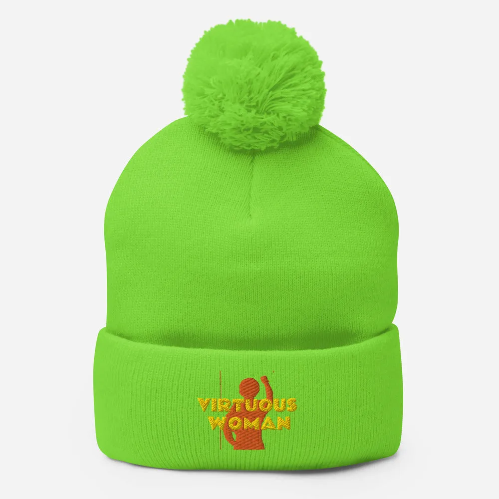 Virtuous Woman Pom-Pom Beanie