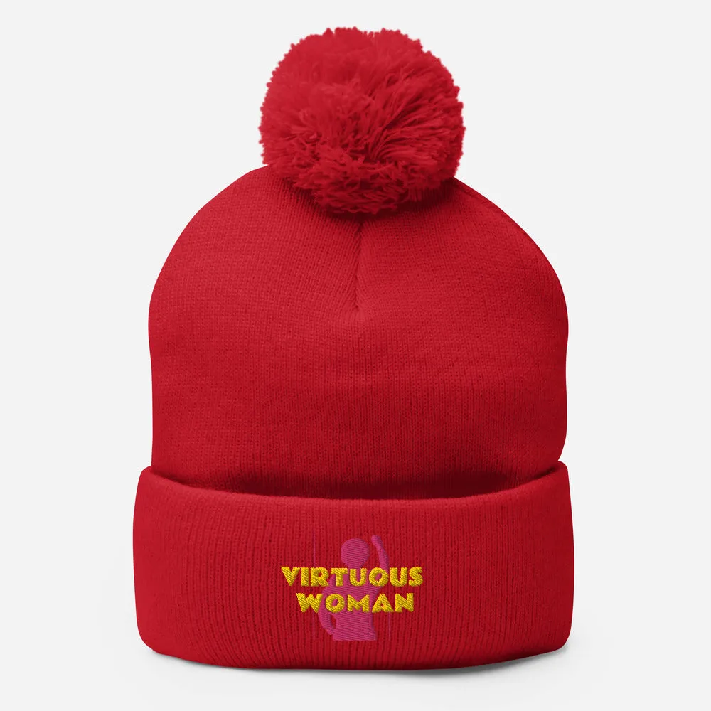 Virtuous Woman Pom-Pom Beanie