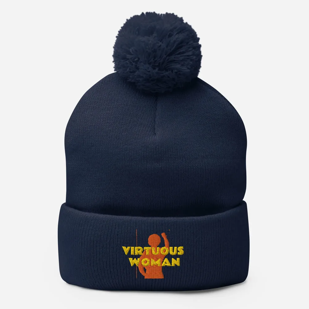 Virtuous Woman Pom-Pom Beanie
