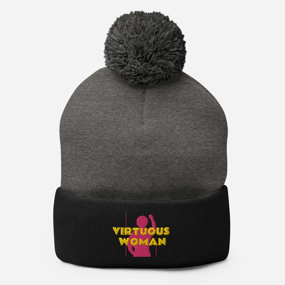 Virtuous Woman Pom-Pom Beanie