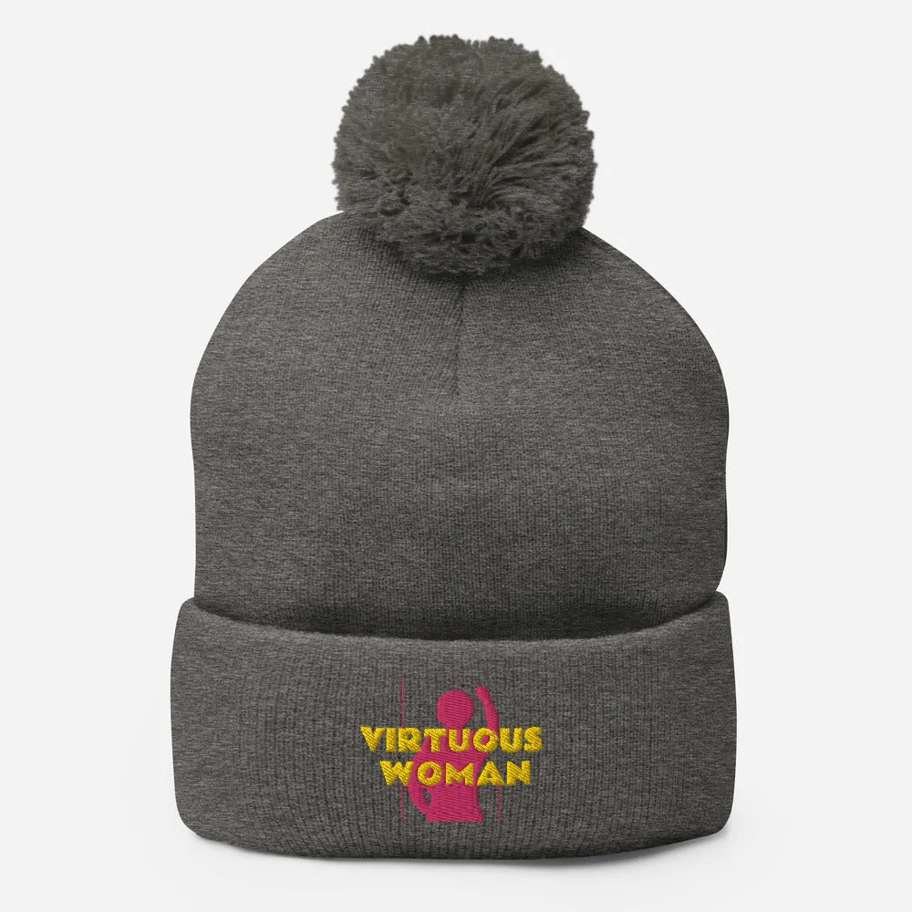 Virtuous Woman Pom-Pom Beanie