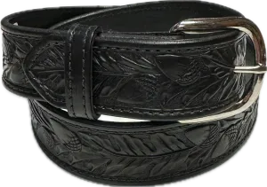 Visalia Black Acorn Patterned Belt 1 1/2"