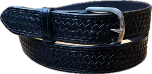 Visalia Black Uniform Basket Weave Patterned Belt