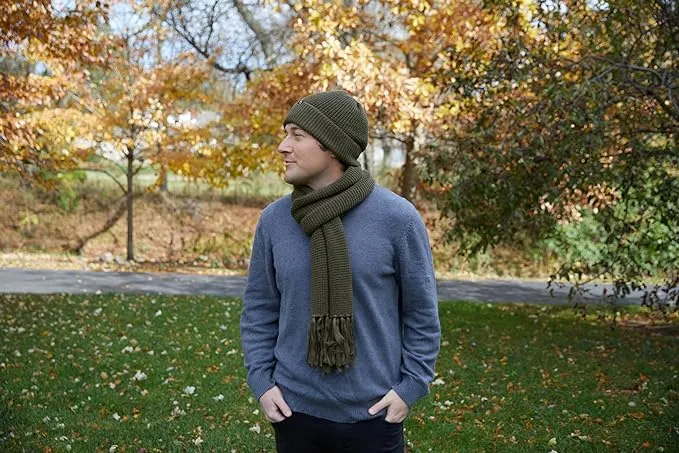 Waffle Knit Beanie & Scarf Set by Funky Junque