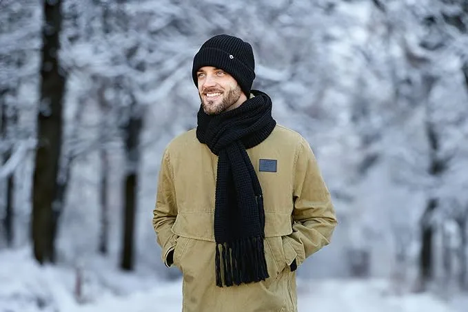 Waffle Knit Beanie & Scarf Set by Funky Junque