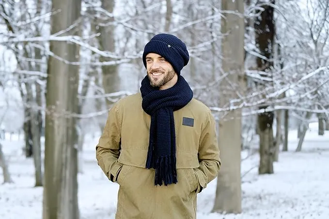Waffle Knit Beanie & Scarf Set by Funky Junque