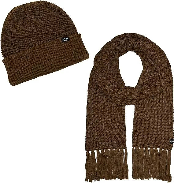 Waffle Knit Beanie & Scarf Set by Funky Junque