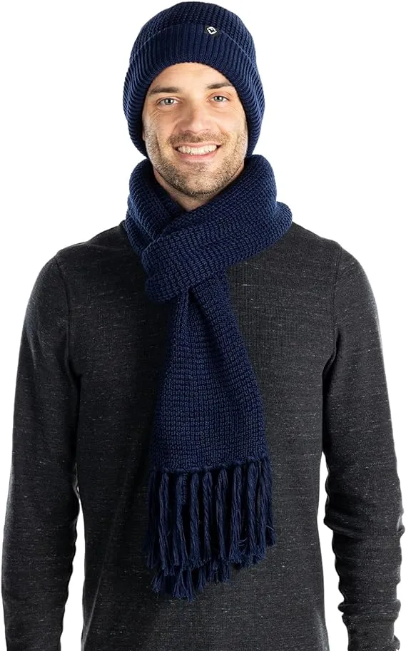 Waffle Knit Beanie & Scarf Set by Funky Junque