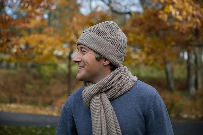 Waffle Knit Beanie & Scarf Set by Funky Junque