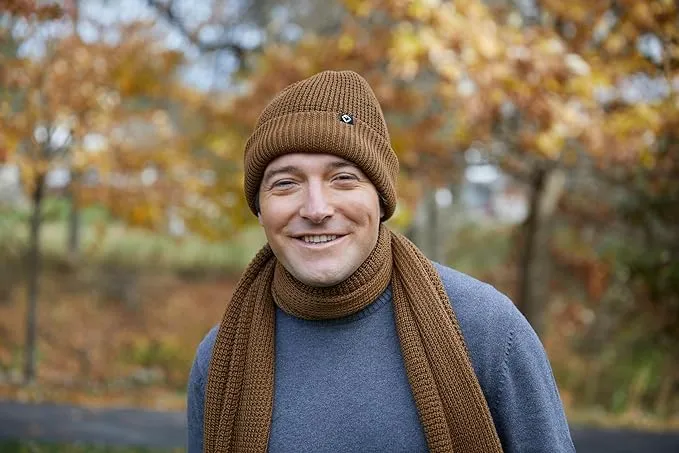 Waffle Knit Beanie & Scarf Set by Funky Junque