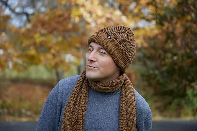 Waffle Knit Beanie & Scarf Set by Funky Junque