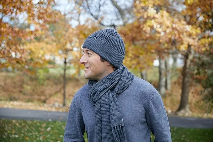 Waffle Knit Beanie & Scarf Set by Funky Junque