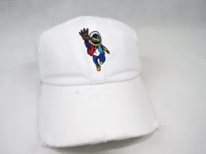 White Distressed Aztro Hat