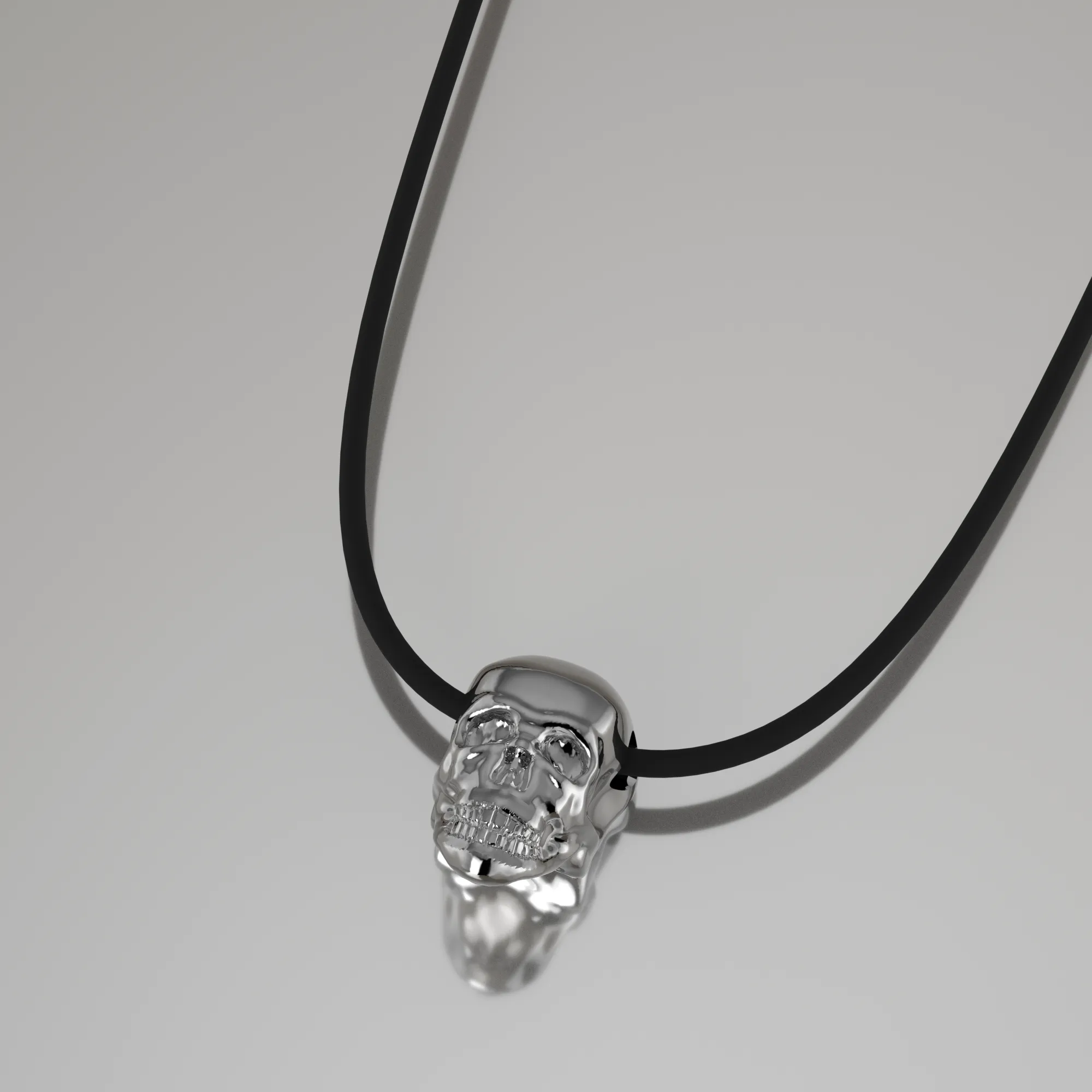 White Gold Skull Necklace