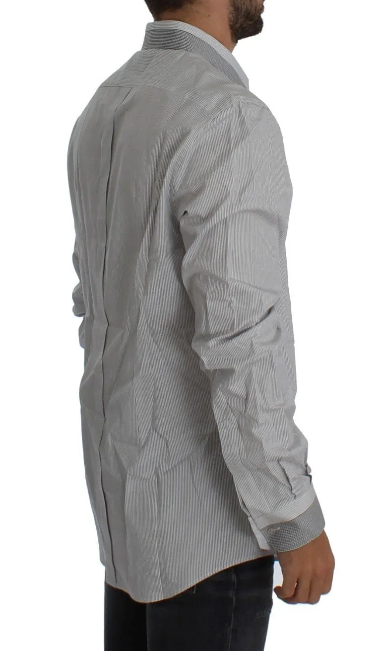 White Gray GOLD Slim Fit Dress Shirt