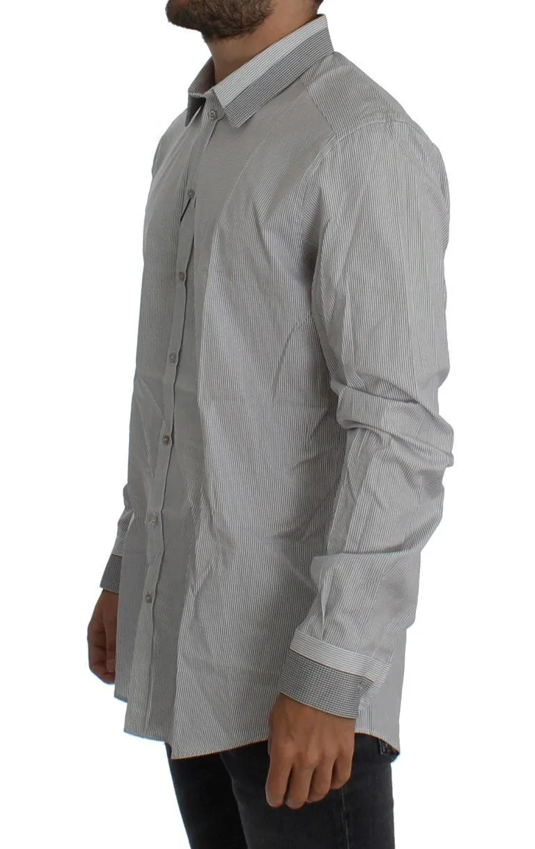 White Gray GOLD Slim Fit Dress Shirt